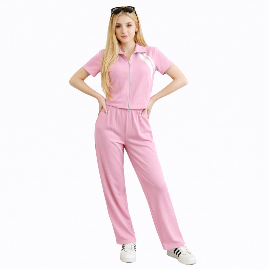 Women's 2-Piece Set – Short-Sleeve Top and Wide-Leg Pants