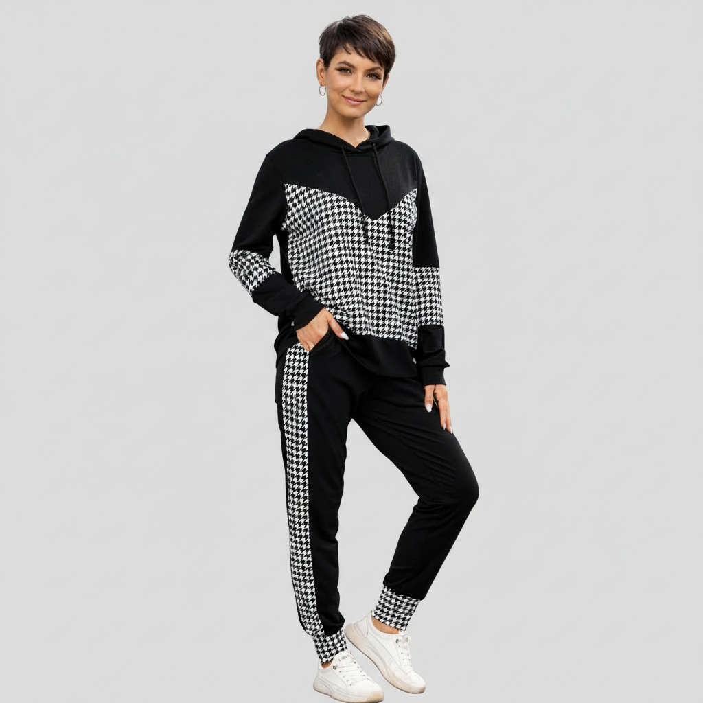 Women's Tracksuit – Spliced Hoodie and Pants