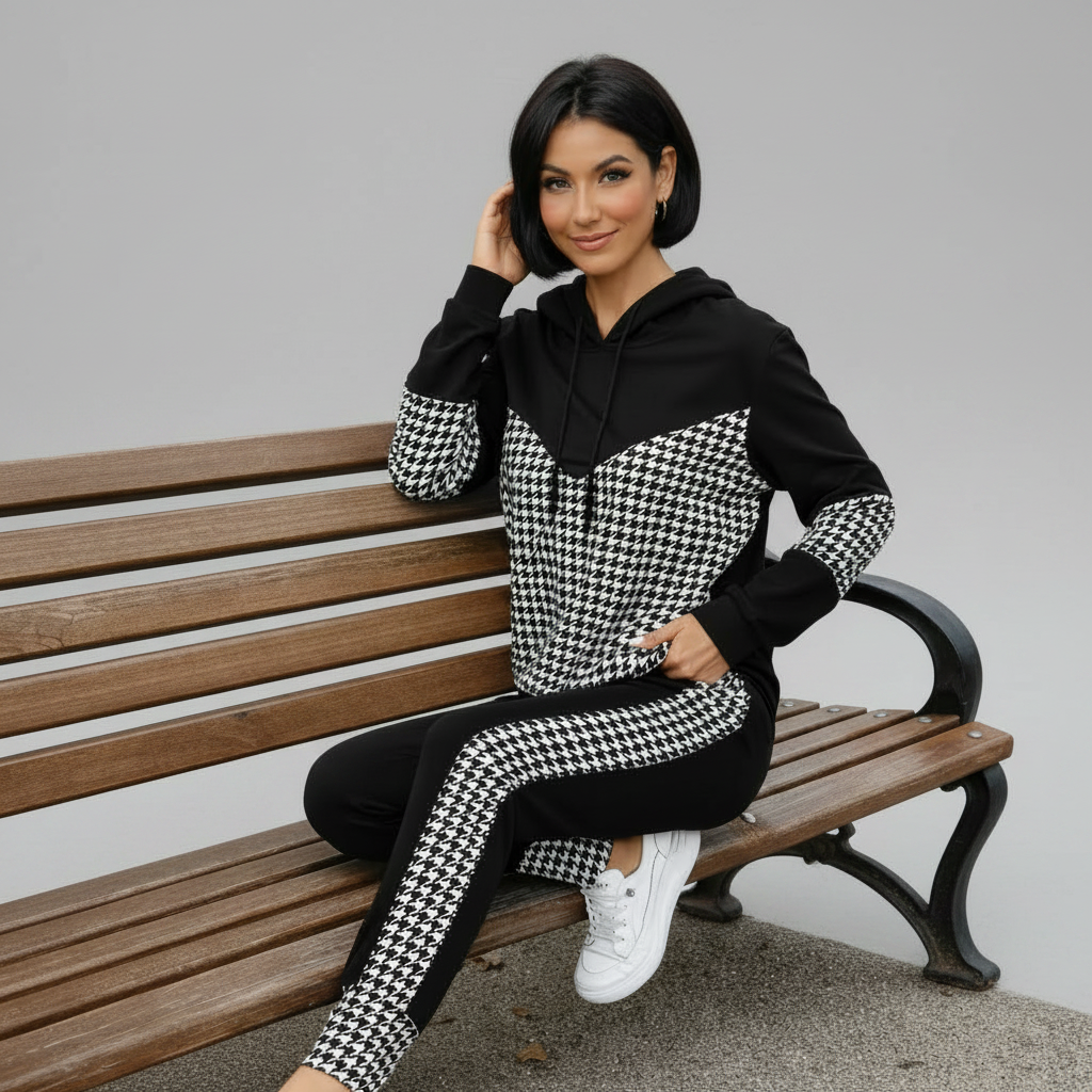 Women's Tracksuit – Spliced Hoodie and Pants