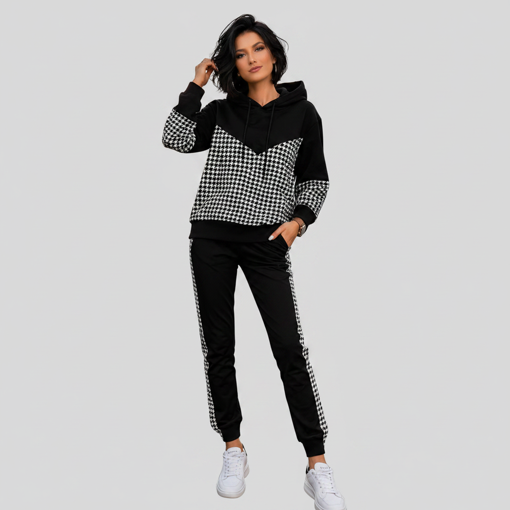 Women's Tracksuit – Spliced Hoodie and Pants