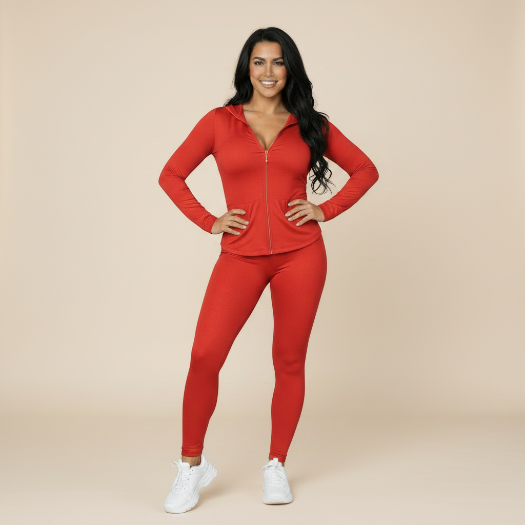 Women's Plus Size Tracksuit - Zip Hoodie and Leggings