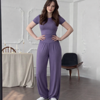 Women's 2-Piece Set – Top and Wide-Leg Pants