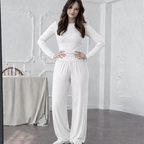 Women's 2-Piece Set – Top and Wide-Leg Pants