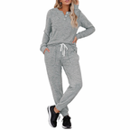 Women's Casual Sportswear Set with Pockets and Buttons