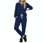 Women's Casual Sportswear Set with Pockets and Buttons