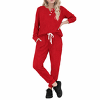 Women's Casual Sportswear Set with Pockets and Buttons