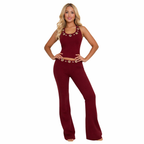 Women's Outfit | Eyelet and Button Top + Long Trousers