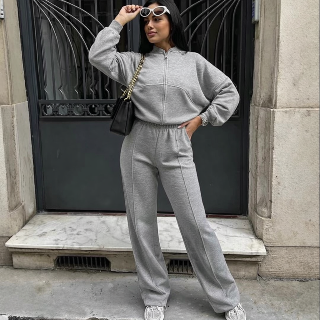 Women's Two-Piece Set | Cardigan Jacket + Streetwear Pants