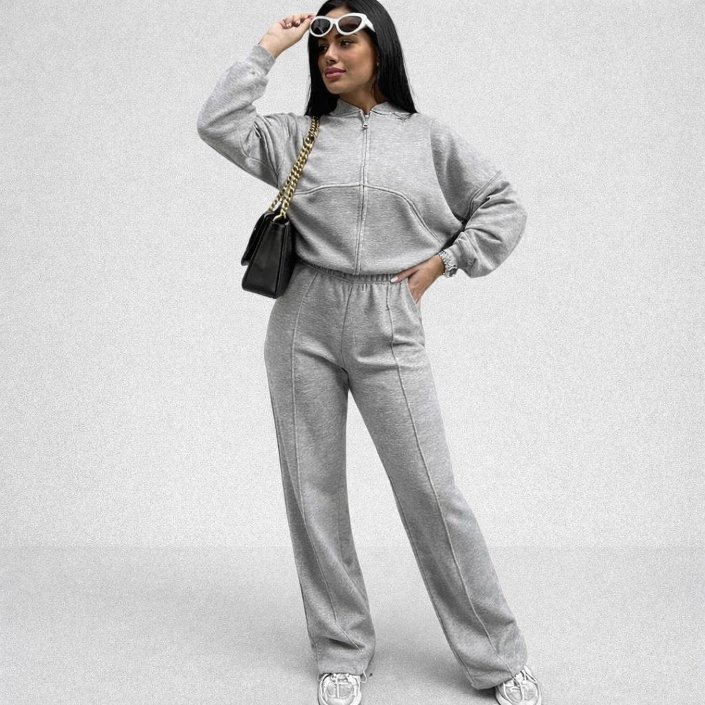 Women's Two-Piece Set | Cardigan Jacket + Streetwear Pants