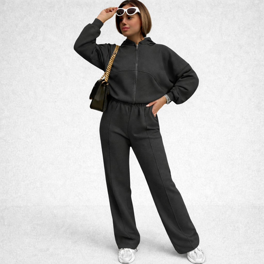 Women's Two-Piece Set | Cardigan Jacket + Streetwear Pants