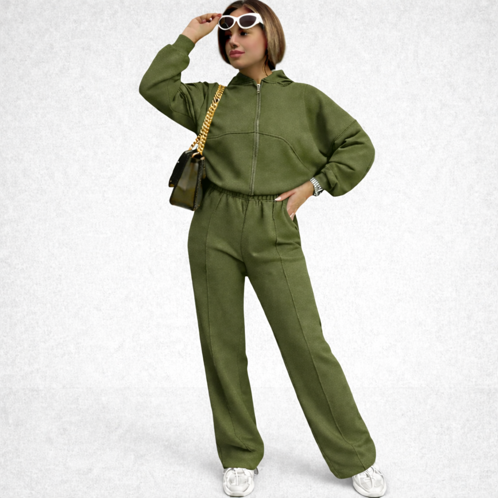 Women's Two-Piece Set | Cardigan Jacket + Streetwear Pants