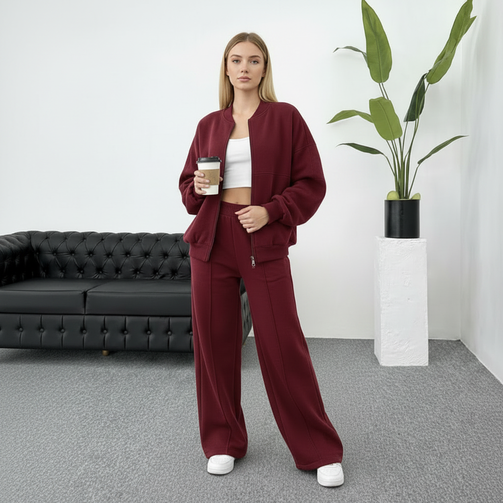Women's Two-Piece Set | Cardigan Jacket + Streetwear Pants