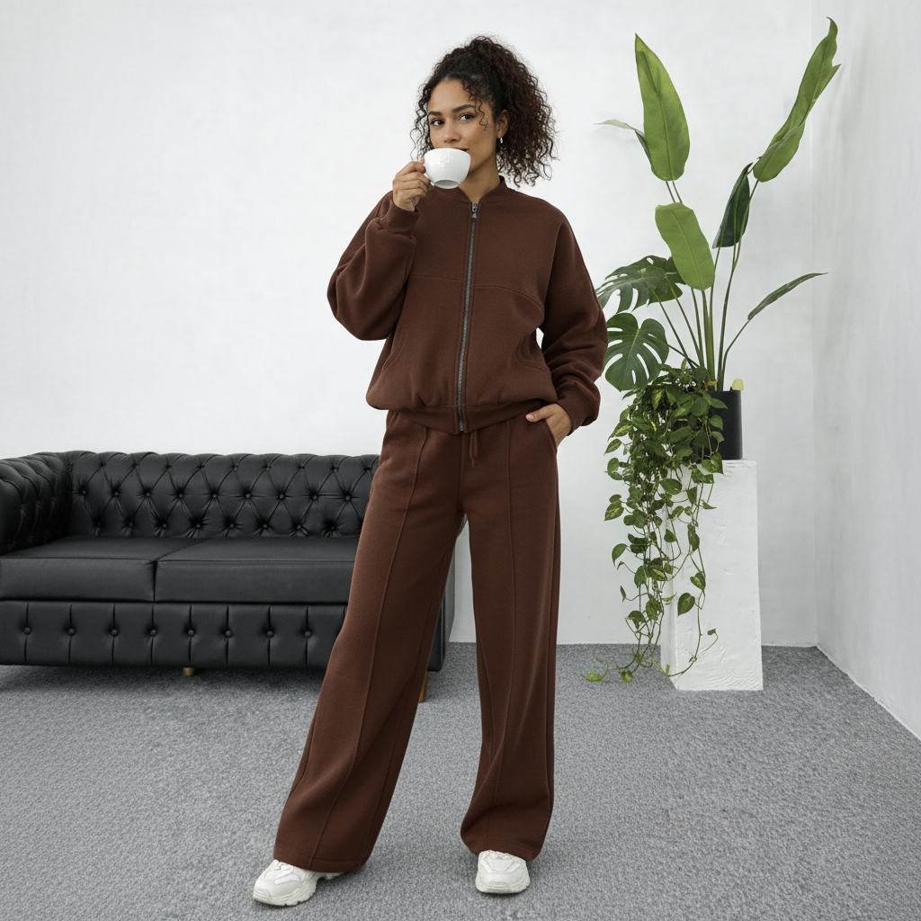 Women's Two-Piece Set | Cardigan Jacket + Streetwear Pants