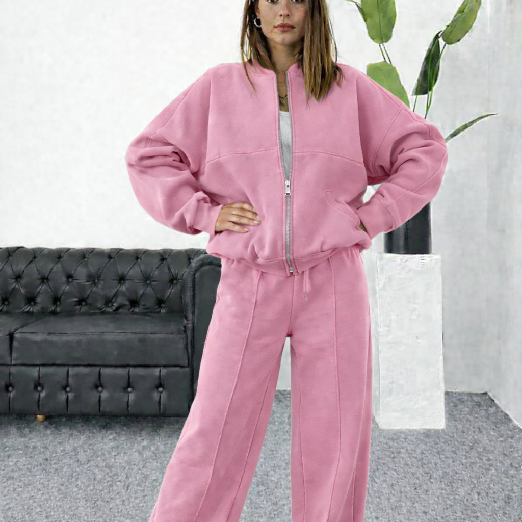 Women's Two-Piece Set | Cardigan Jacket + Streetwear Pants