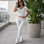 Women's Yoga Set – 3/4 Sleeve T-Shirt and Long Pants