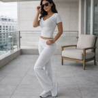 Women's Yoga Set – 3/4 Sleeve T-Shirt and Long Pants