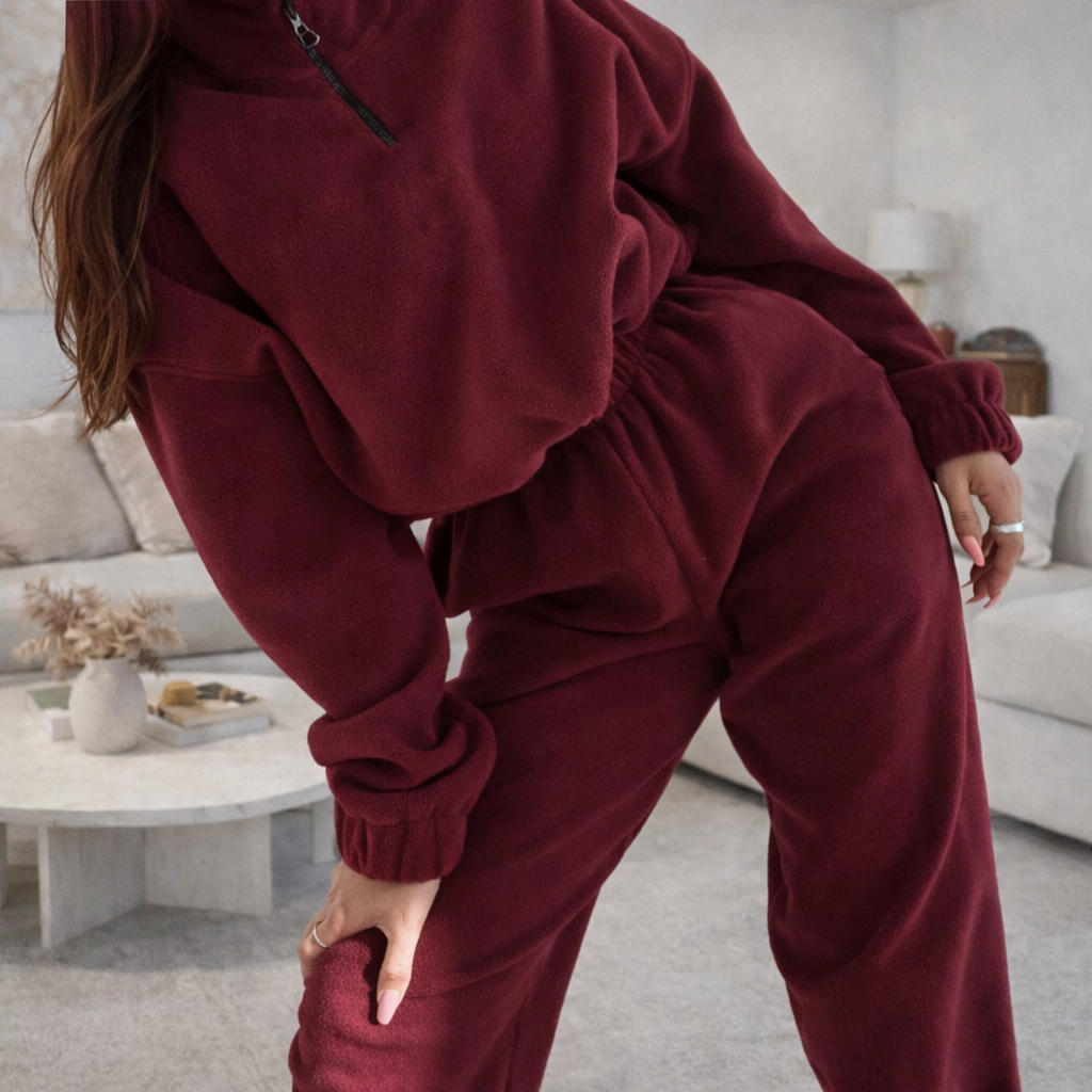 Set Felpa Donna Collo Alto con Zip - Completo Due Pezzi