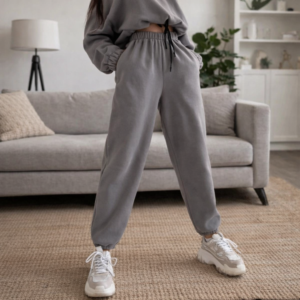 Set Felpa Donna Collo Alto con Zip - Completo Due Pezzi