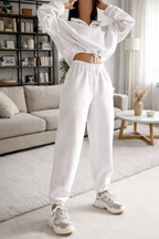 Set Felpa Donna Collo Alto con Zip - Completo Due Pezzi