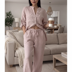 Women's Linen and Cotton Set – Shirt and Palazzo Trousers | Lynoro