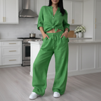 Women's Linen and Cotton Set – Shirt and Palazzo Trousers | Lynoro