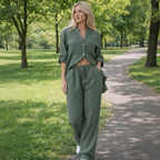 Women's Linen and Cotton Set – Shirt and Palazzo Trousers | Lynoro