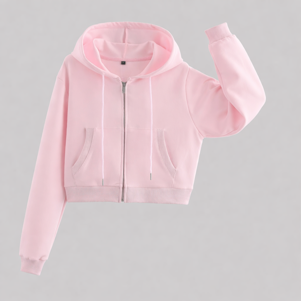 Completo Donna 2 Pezzi - Felpa Corta Cappuccio e Pantaloni Lunghi