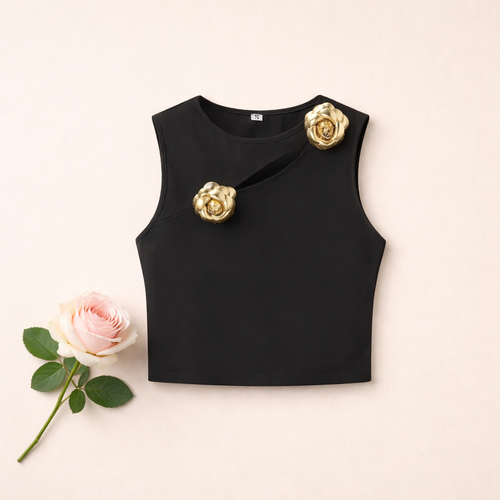 Completo Donna 2 Pezzi - Top Maglia Senza Maniche e Gonna Lunga Vita Alta