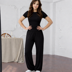 Women's 2-Piece Set – Top and Wide-Leg Pants