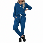 Women's Casual Sportswear Set with Pockets and Buttons