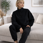 Women's High Neck Zip Sweatshirt Set – 2 Piece Casual Outfit | Lynoro