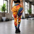 Women's Tie Dye Sports Leggings – High Waisted Multicolor