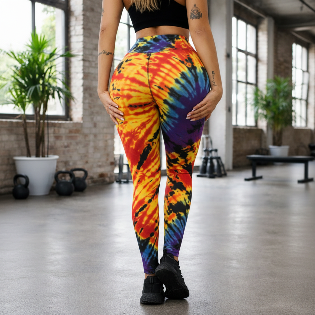 Women's Tie Dye Sports Leggings – High Waisted Multicolor