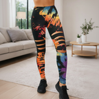 Women's Tie Dye Sports Leggings – High Waisted Multicolor