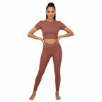 Completo Donna 2 Pezzi - Top Maniche Corte Aderente e Pantaloni Lunghi