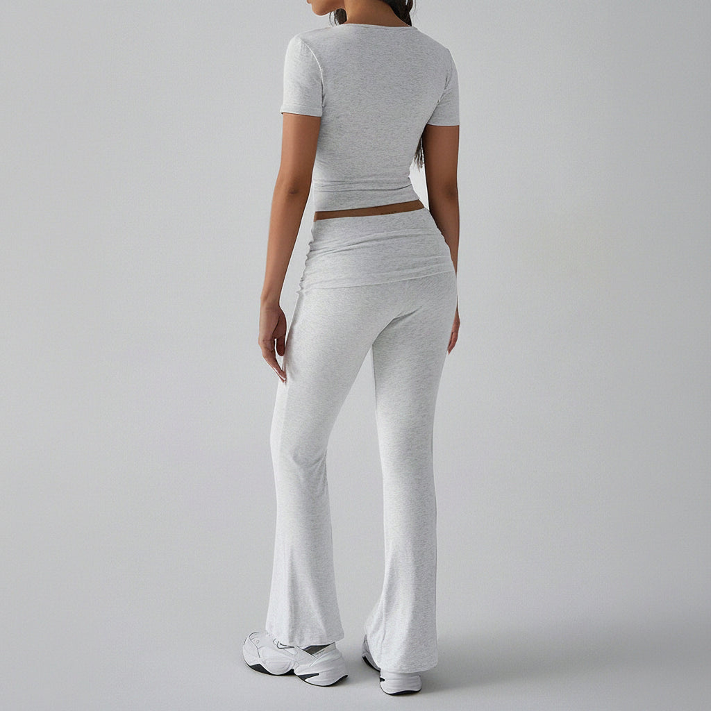 Women's Yoga Set – 3/4 Sleeve T-Shirt and Long Pants