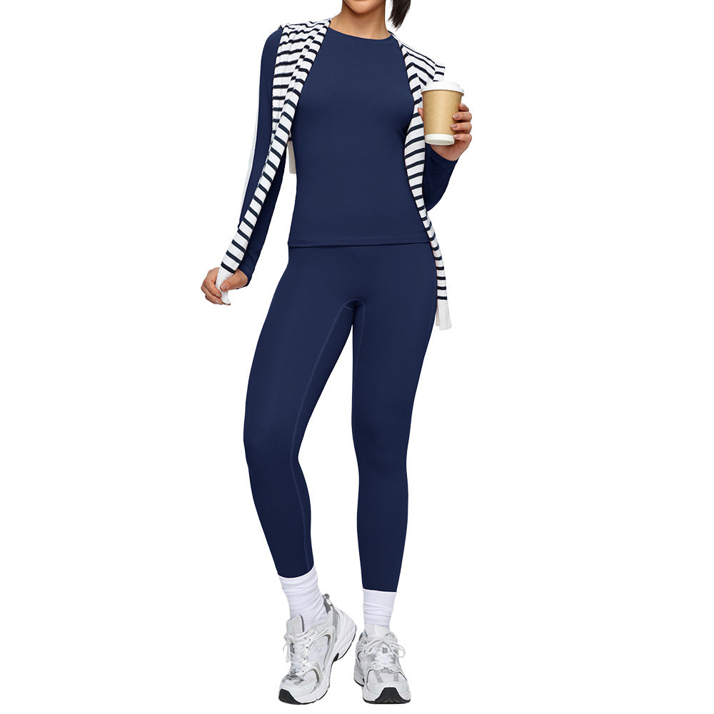Women's Fitted Sports Set – Long Sleeve Top and Leggings