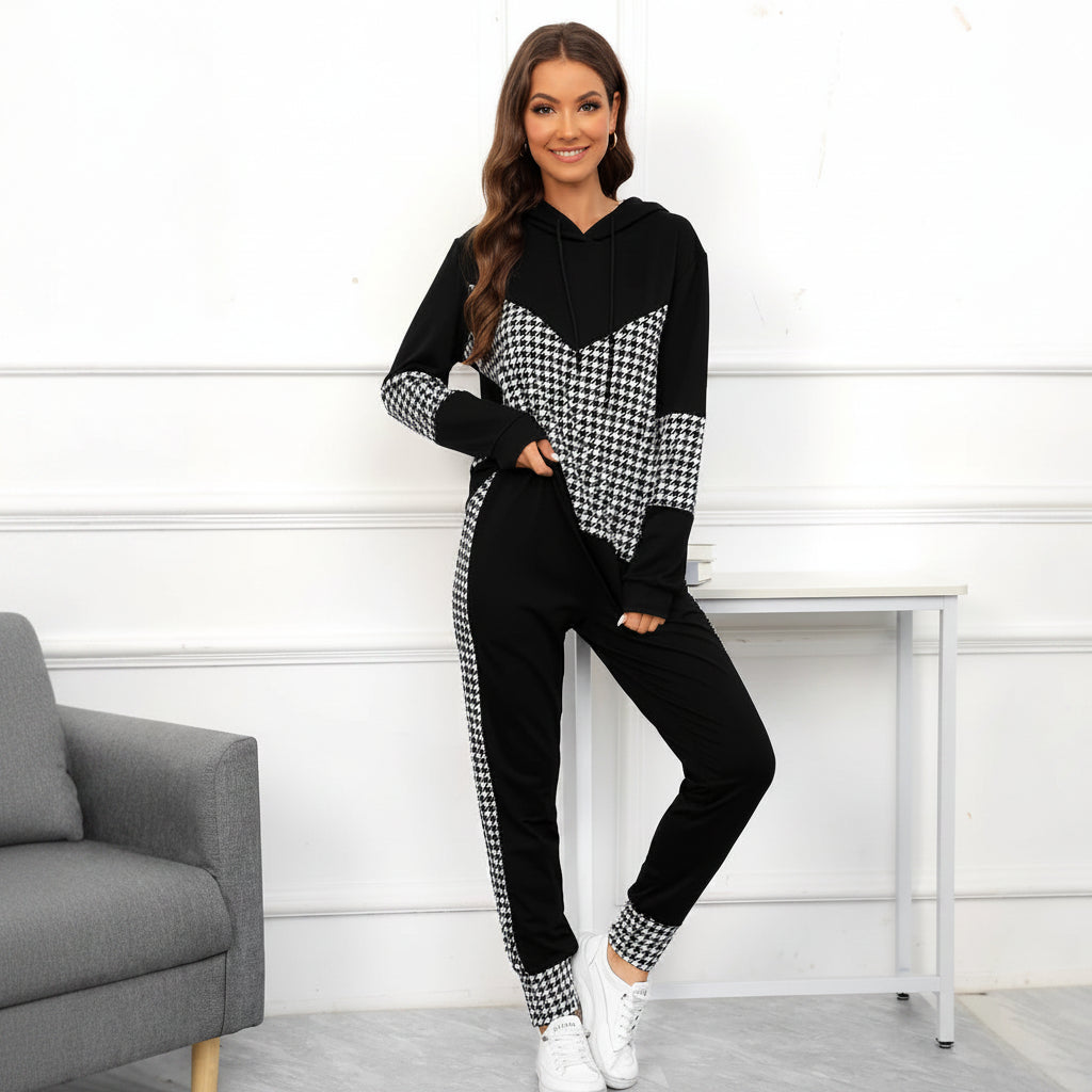 Women's Tracksuit – Spliced Hoodie and Pants