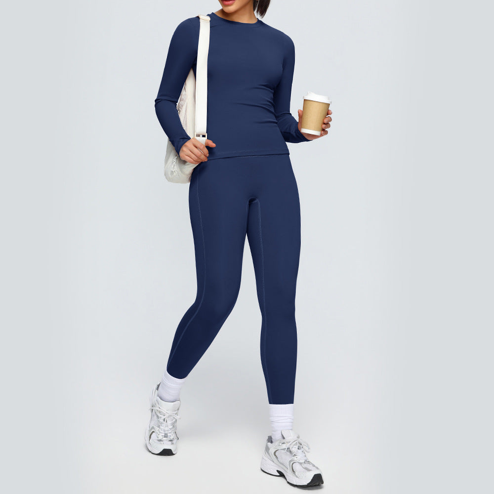 Women's Fitted Sports Set – Long Sleeve Top and Leggings