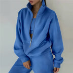 Women's Sportswear Set – Zip-Up Sweatshirt and Pants