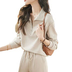 Women's Casual Sportswear Set – Zip-Up Sweatshirt and Pants