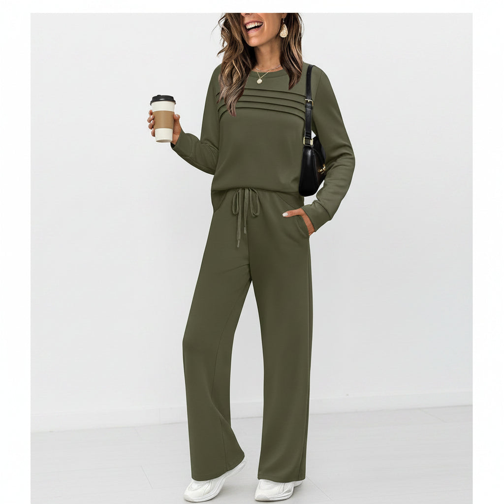 Women's Casual Loose Set – Long Sleeve Top and Pants