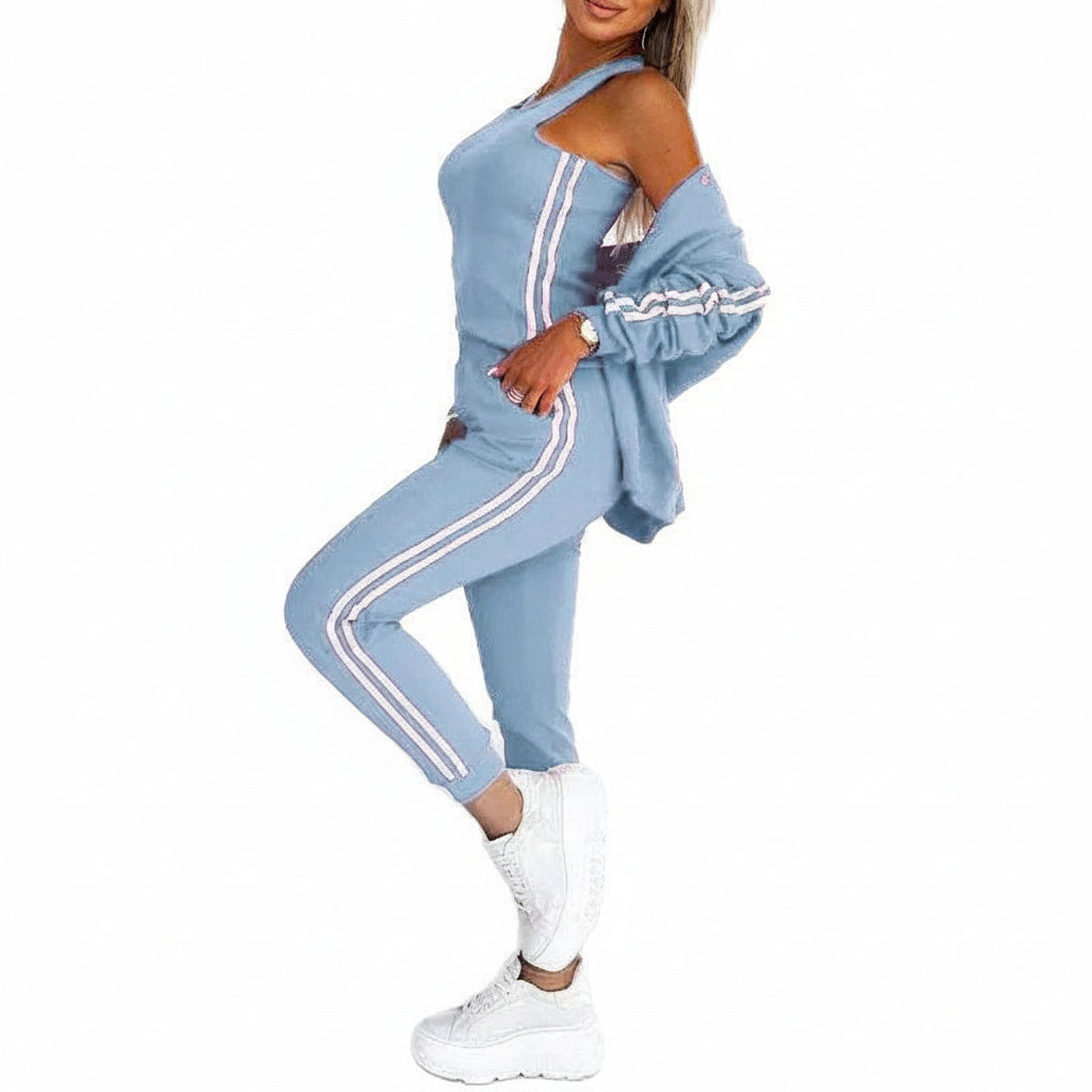 Completo Donna 3 Pezzi Stile Ufficio - Gilet, Giacca e Pantaloni Pencil a Vita Alta