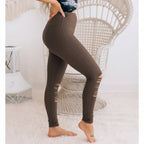 Women's High Waisted Leggings - Skinny Cut-Out Stretch