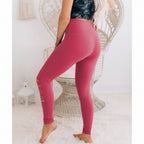 Women's High Waisted Leggings - Skinny Cut-Out Stretch