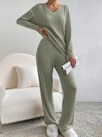 Completo donna texture costine knit