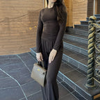 Completo donna marrone vista frontale