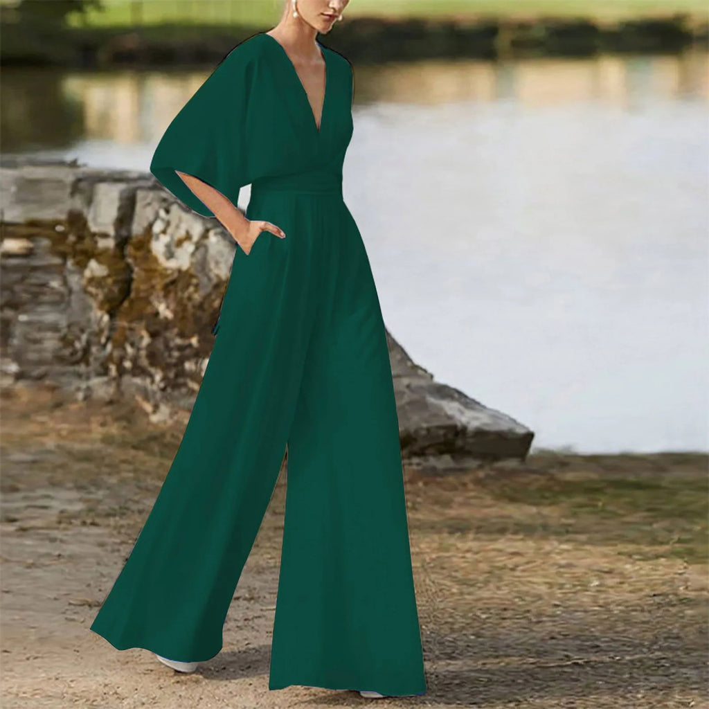 Jumpsuit donna verde vista completa